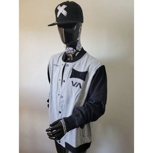 New NWT RVCA Men's Everlast Stadium Jacket Color Gray Size M